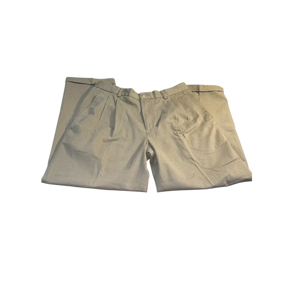 Claiborne Tweed Design Dark‎ Khaki Pants Men's Size 34 x 30 Business Casual